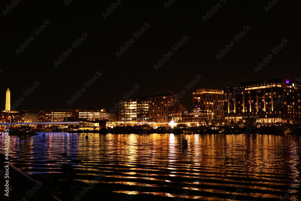 Washington DC Wharf waterfront at night