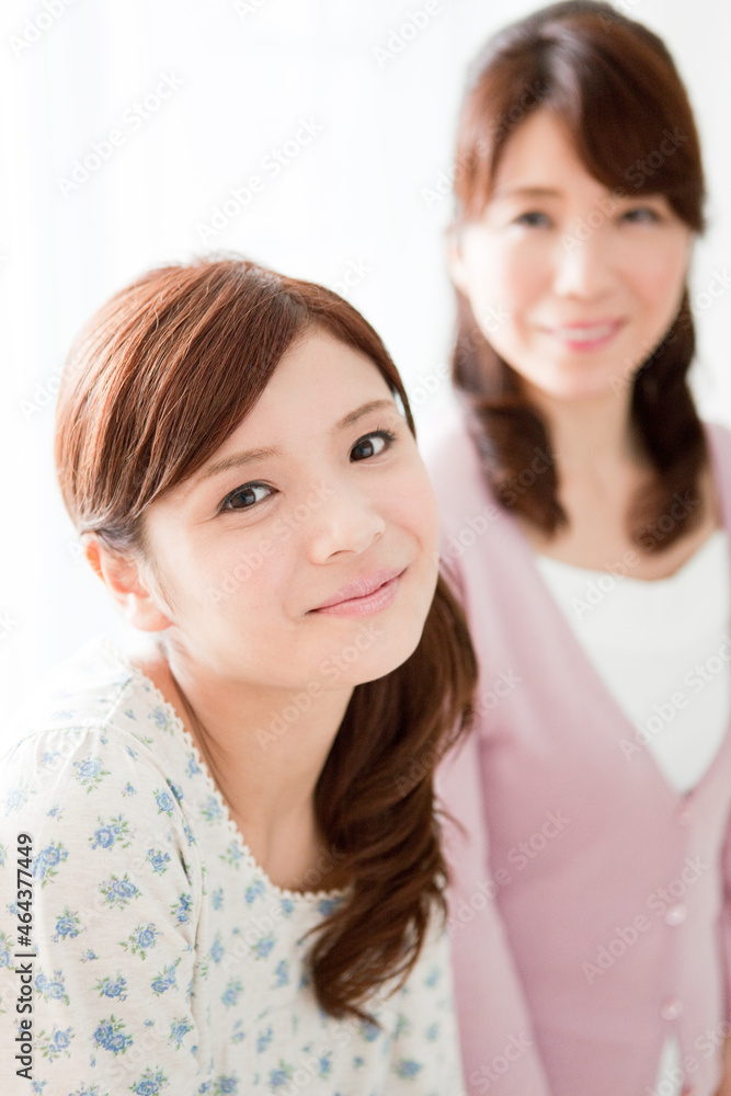 笑顔の母娘 笑顔の母娘