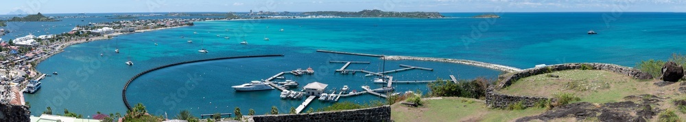 Views of the French side of the Caribbean island of St Martin