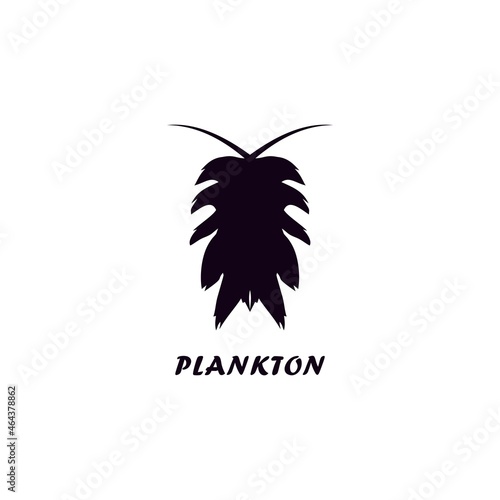 Simple plankton logo. Sea animal logo. Plankton silhouette design. Vector illustration for logo, icon, template, mascot