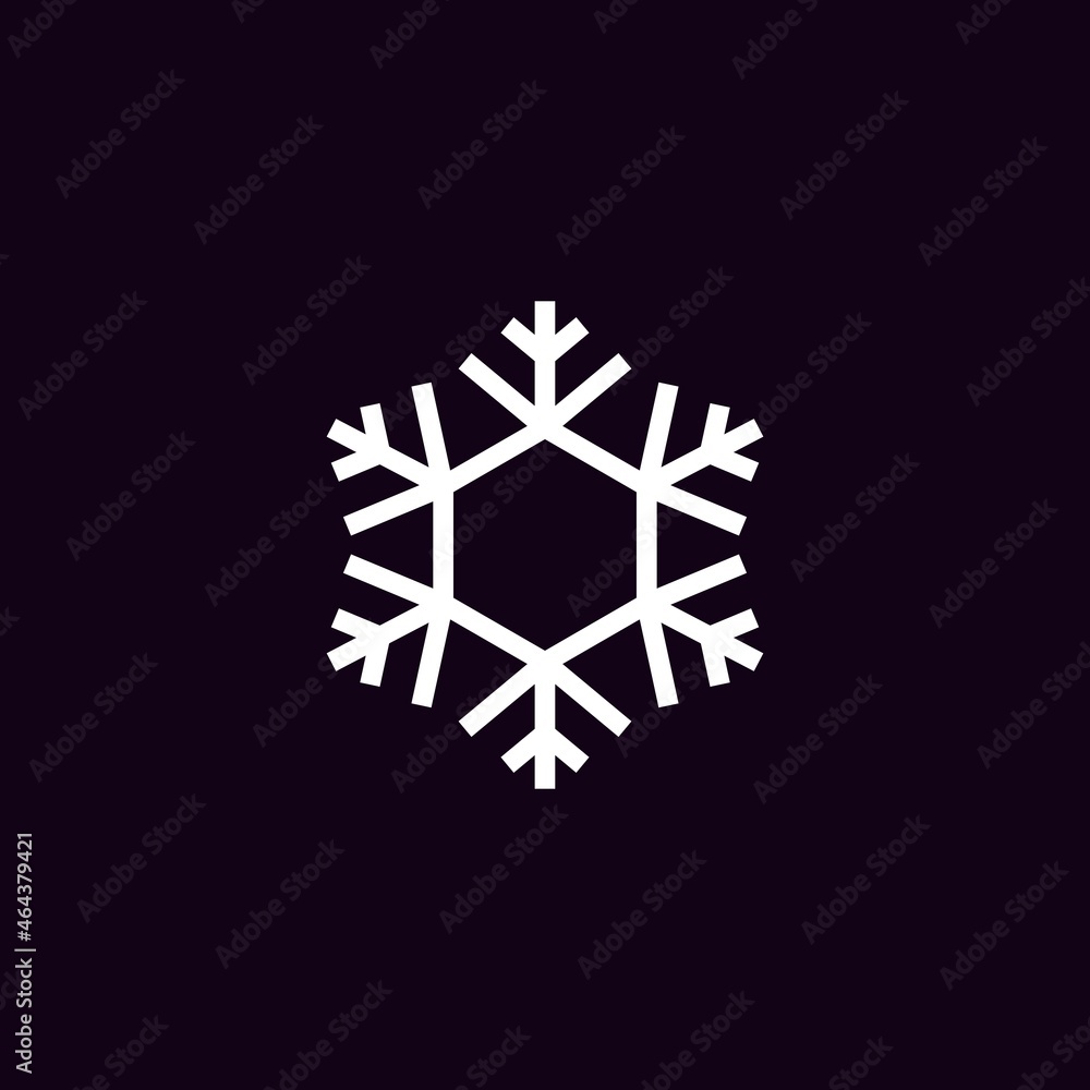 Simple snow logo. Christmas day icon logo. Vector illustration for logo, icon, template
