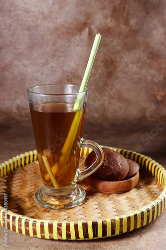 Wedang sere or serai is Indonesion traditional hot drink made from lemongrass.  photo