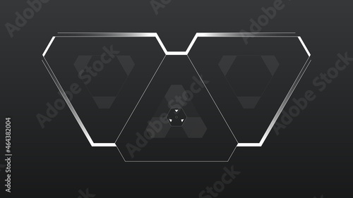 Vector abstract futuristic interface frame, HUD. Display panel template design. Technologies of the future, for technology and computer video games.