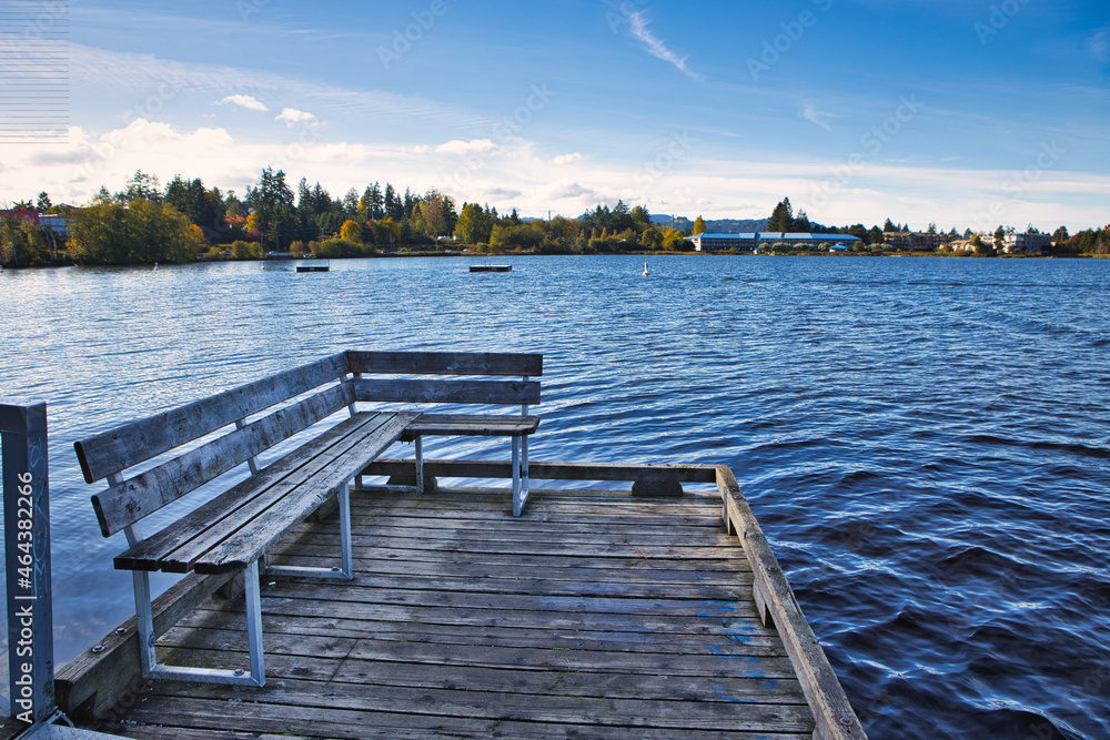 The Long Lake Fishing Dock, located at Loudan Park in Nanaimo, Vancouver Island, British Colombia, Bc Canada