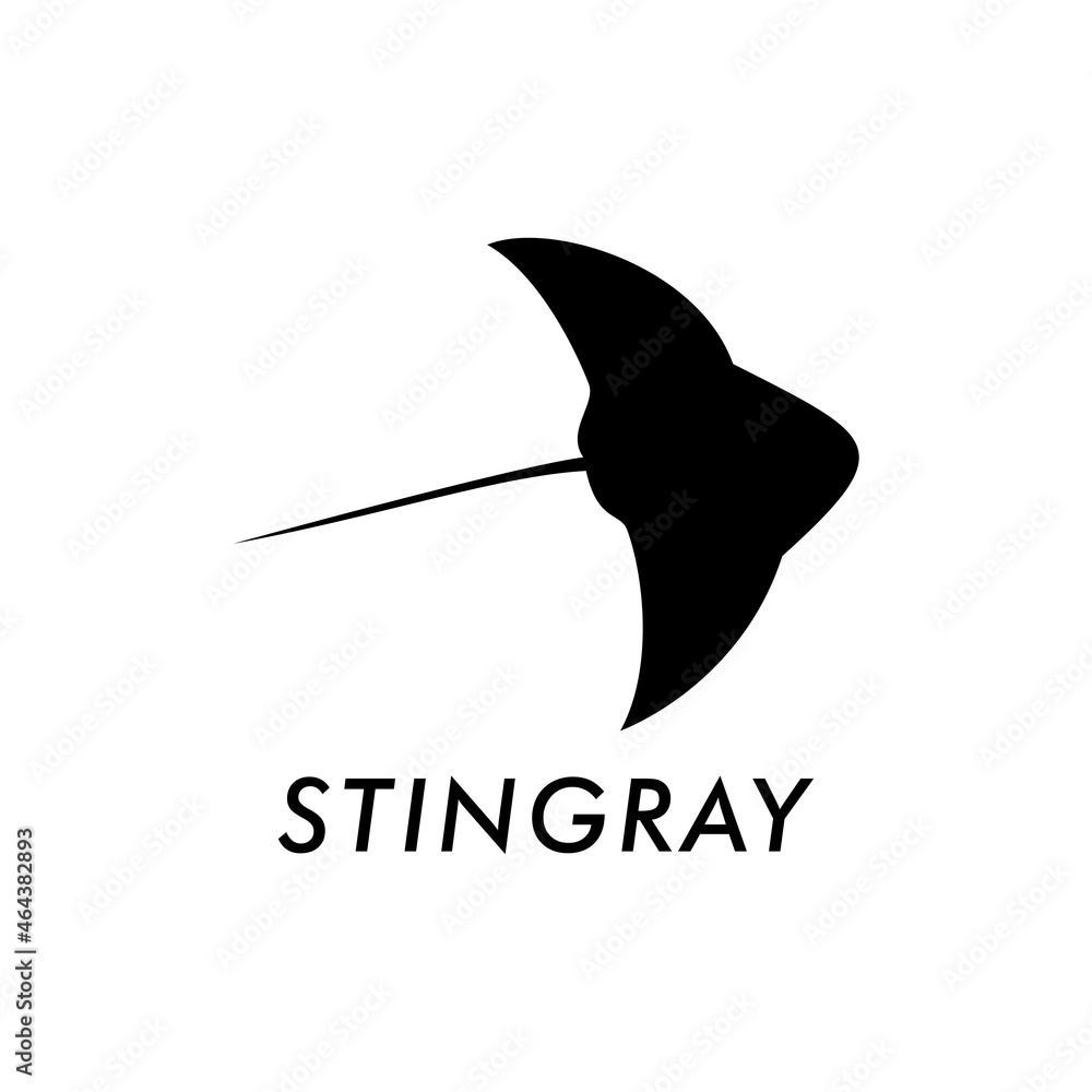 Stingray logo. Stingray silhouette design. Vector illustration for logo, icon, mascot, template