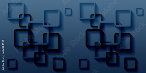 3d rendering squares on blue abstract background