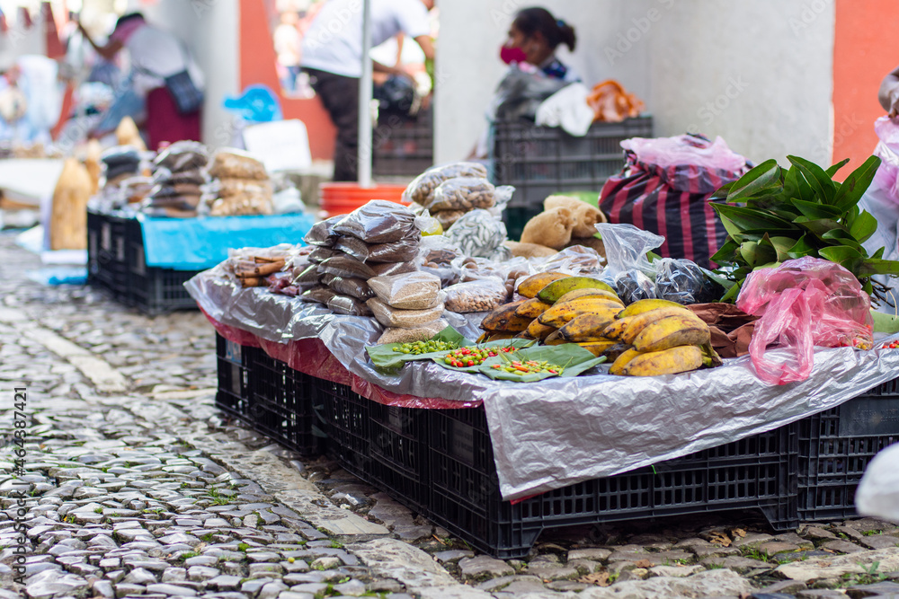 Fototapeta premium typical mexican food stand in cuetzalan, mexico