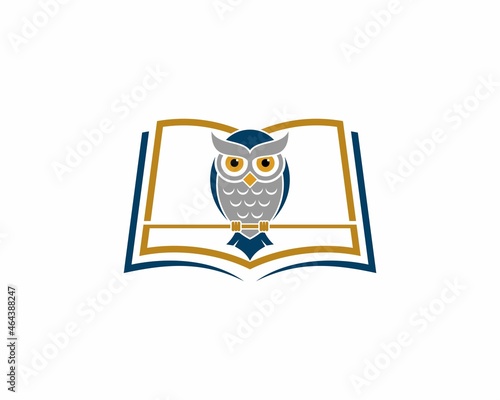 Owl inside the open book logo