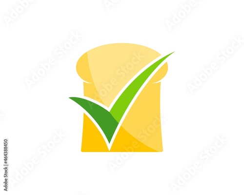 Free Download Healthy white bread with checked symbol inside - GFXLoad