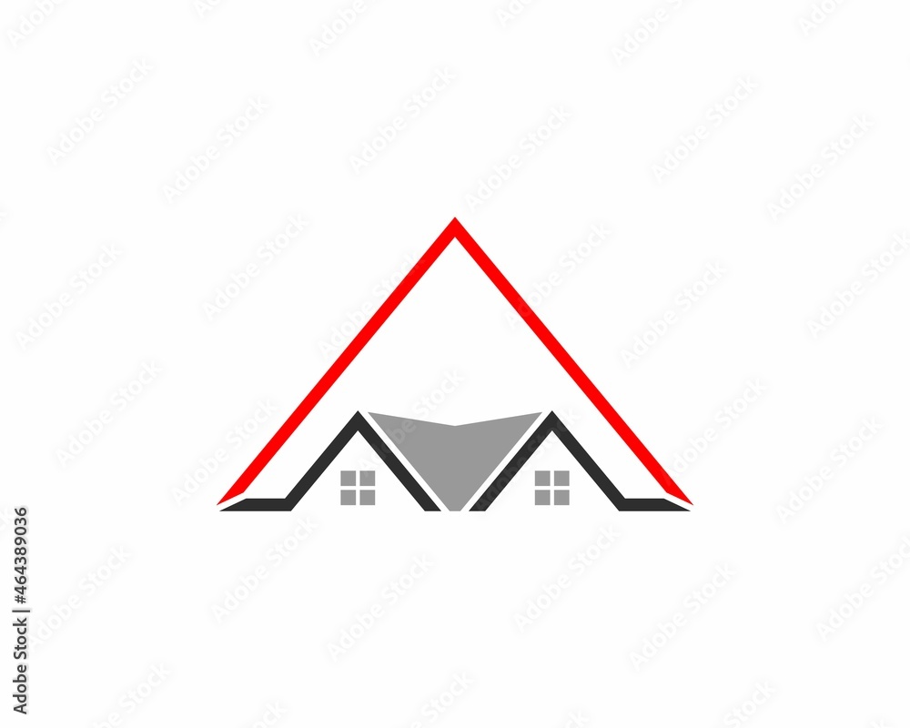 Roof house in the triangle shape logo