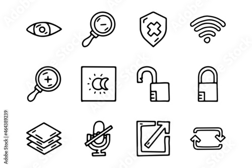 Inertface line vector doodle simple icon set