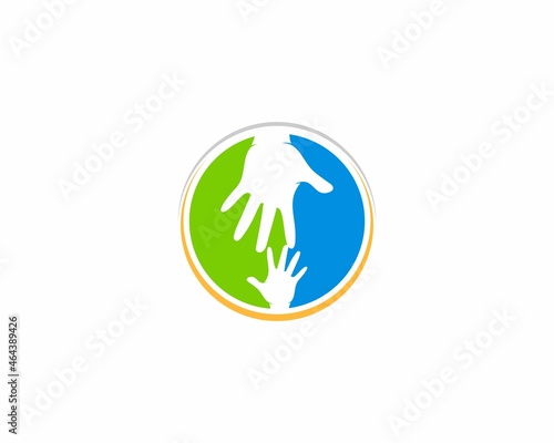 Free Download Helping hands inside the circle shape logo - GFXLoad