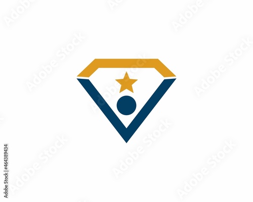 Simple success people in the diamond shape logo