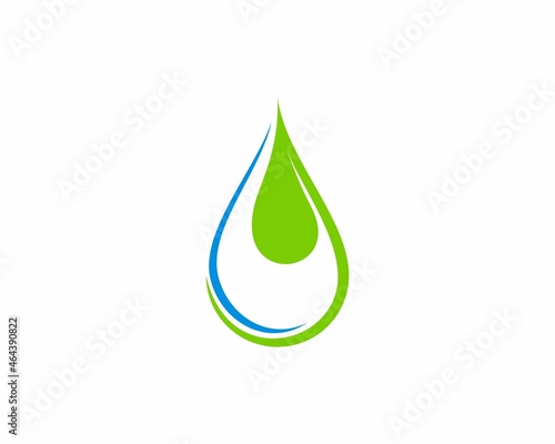 Combination water with leaf logo