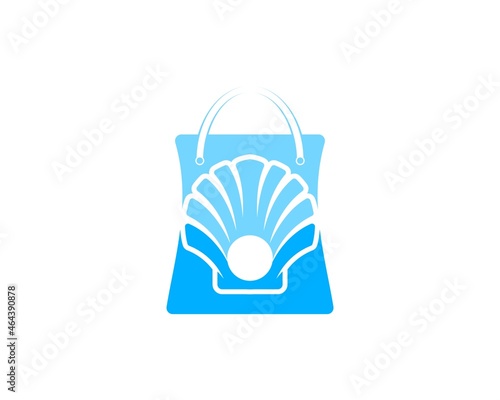 Shopping paper bag with ocean shell inside