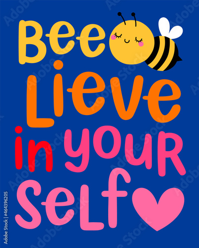Cute bee cartoon with pun quotes 