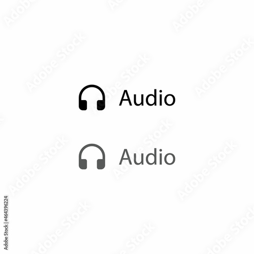 Audio Button Icon Vector. Music Headphone Symbol
