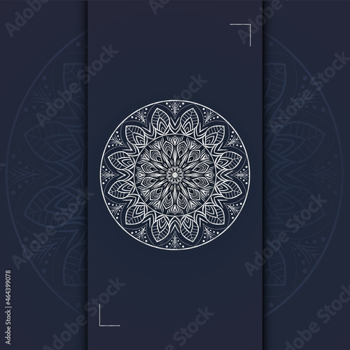 Luxury traditional mandala design background in silver color free vector