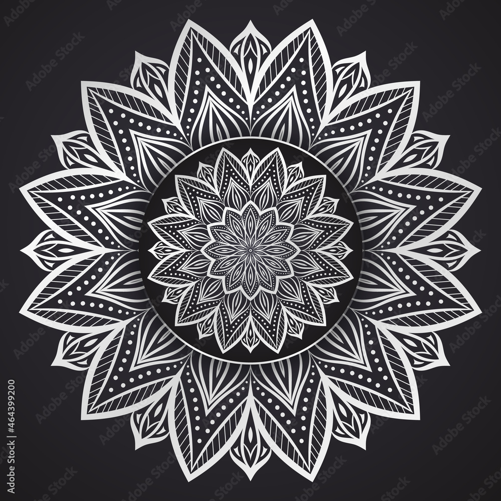 Abstract luxury mandala design background in silver color free vector Abstract luxury mandala design background in silver color free vector