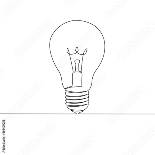 vector illustration of continuous light bulbs one line art hand drawn linear icon Designing a business or electrical concept isolated on a white background