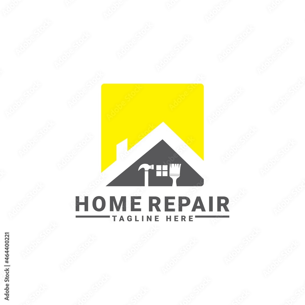 Home improvement icon logo, repair building with a simple style. Home improvement icon logo, repair building with a simple style.