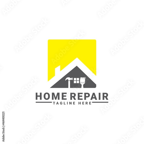 Home improvement icon logo, repair building with a simple style.