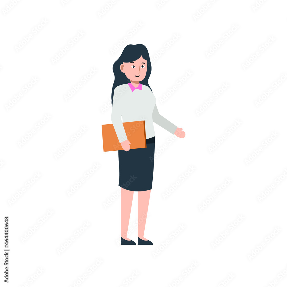 lady woman working character style vector illustration design