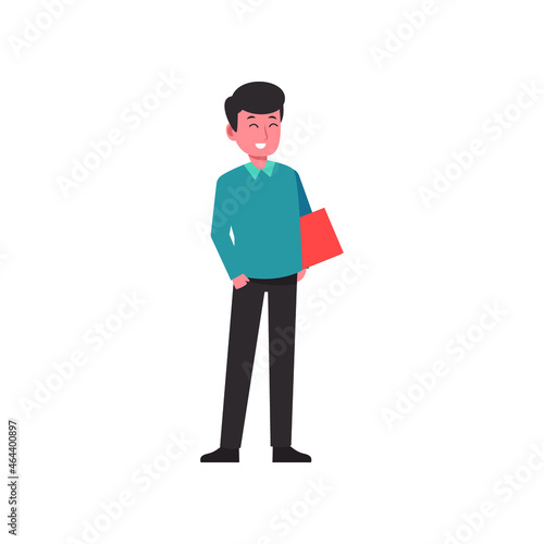 business man working in office character style vector illustration design