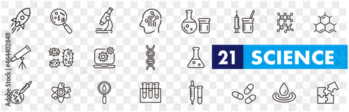 Science scientific line icons set collection vector illustration.