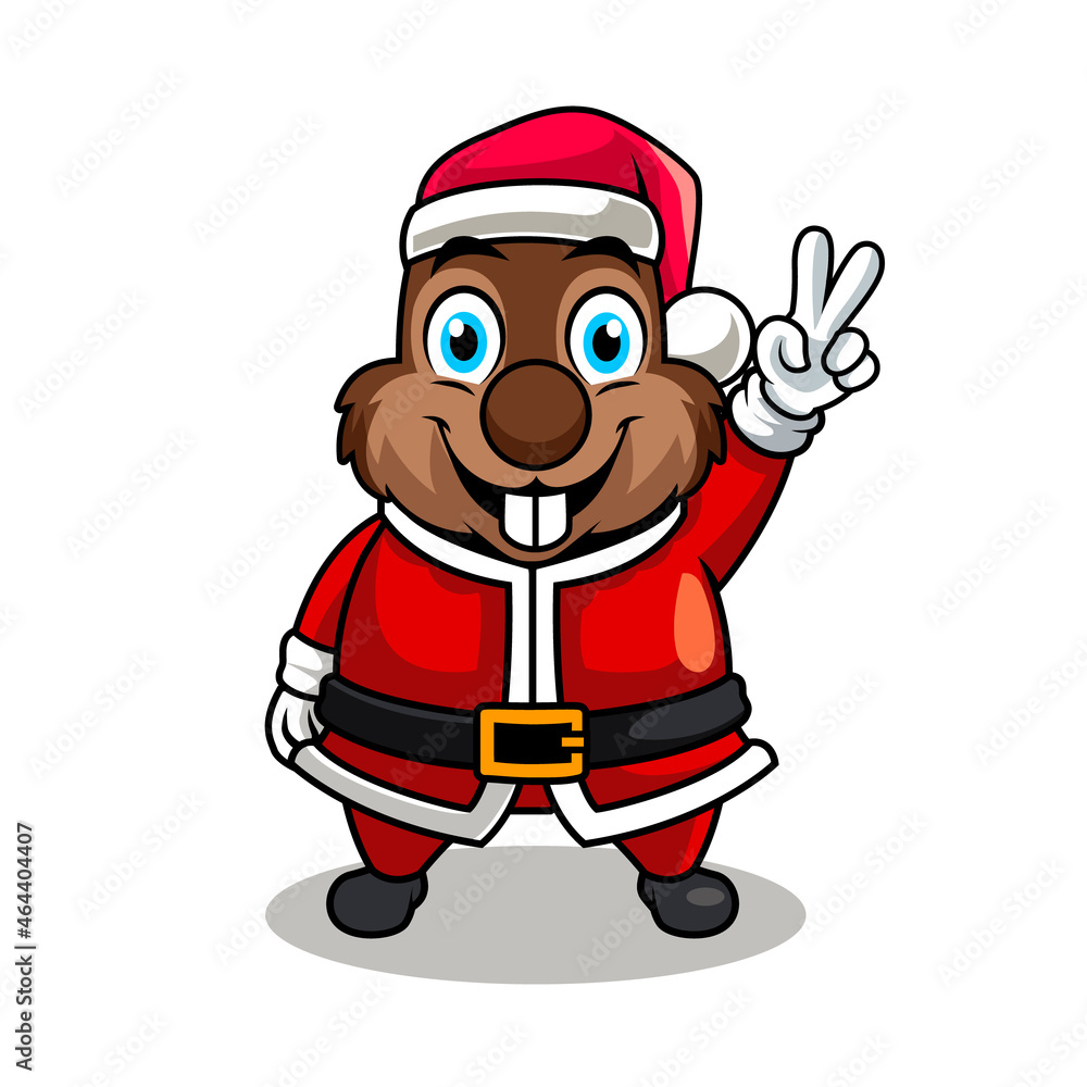 squirel christmast, funny mascot vector illustration squirel christmast, funny mascot vector illustration