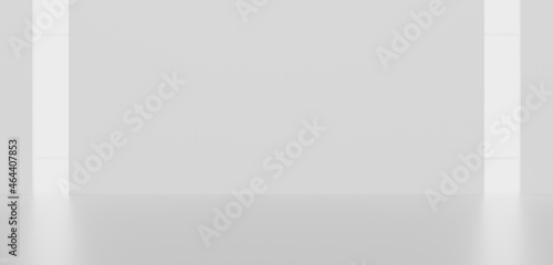 Wallpaper Mural White clean empty architecture interior space room studio background wall display products minimalistic. 3d rendering. Torontodigital.ca