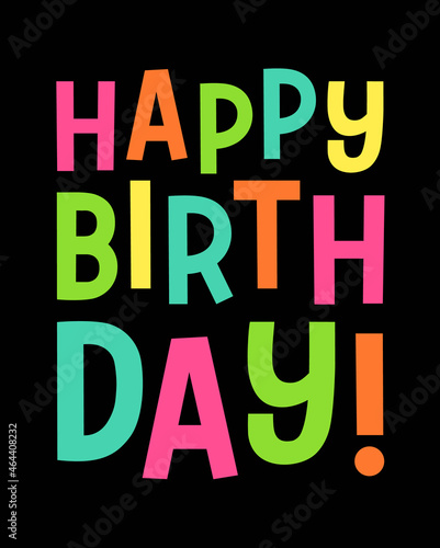 Happy birthday typography design for greeting card.