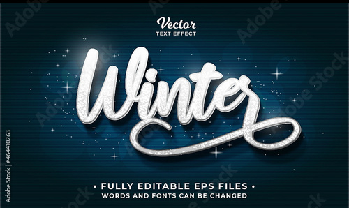 glittering winter text effect editable eps cc