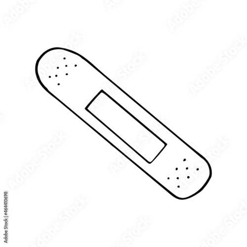 bactericidal plaster hand drawn doodle. vector, scandinavian, nordic, minimalism, monochrome. icon.