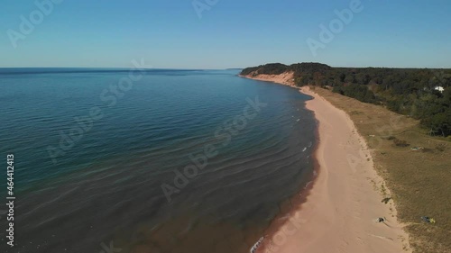 Aerial view of lake Michigan coast