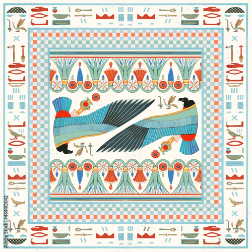 Egyptian ornamental seamless pattern background vector