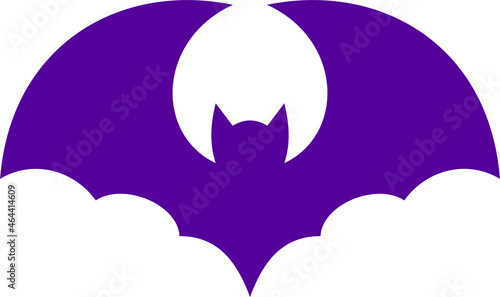 Halloween Flying bat silhouette. Flat vector illustration.