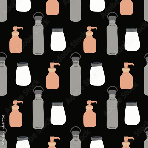 Zero waste Vector ilustration seamless patern with black background.Great for textile,fabric,wrapping paper,and any print.