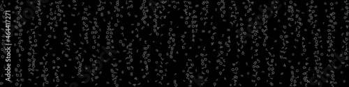 Falling numbers, big data concept. Binary white disorderly flying digits. Favorable futuristic banner on black background. Digital vector illustration with falling numbers.