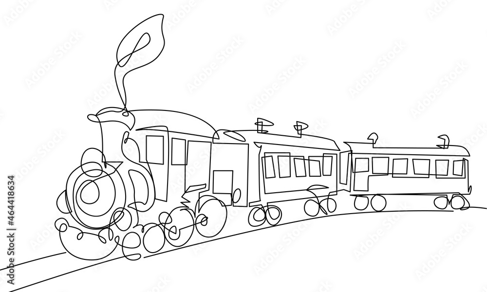locomotive line drawings