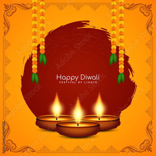 Beautiful Indian festival Happy Diwali greeting background design
