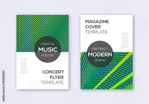 Modern cover design template set. Green abstract l