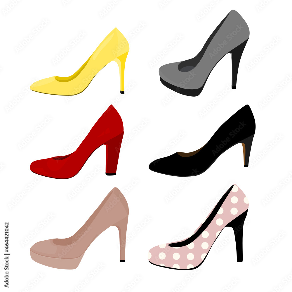 Set of shoes svg vector illustration Set of shoes svg vector illustration