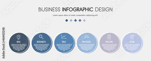 Business infographic with icons. Diagram design. Vector