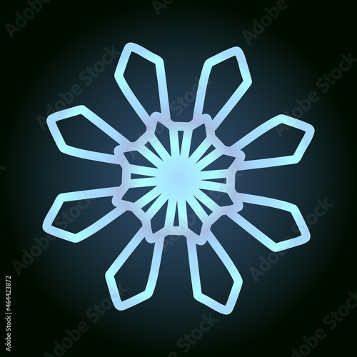 beautiful snowflake for winter design, symbol of new year and christmas holidays