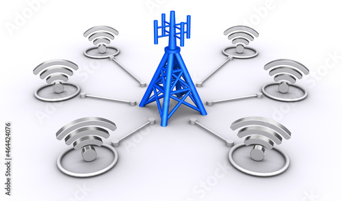 基地局とWi-Fiの繋がり、Wi-Fiネットワークの構成図 photo