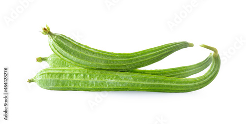 Obraz na płótnie Farm fresh ridge gourds (angled luffa fruit) with isolated on white background