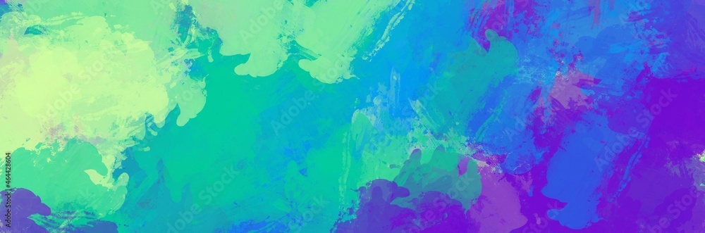 Abstract background painting art with purple, blue and green paint brush for presentation, website, halloween poster, wall decoration, or t-shirt design.
