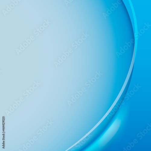 Cerulean blue curve frame template vector