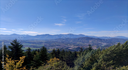 Panorama dalla cima del Monte Sant'Angelo in Arcevia nelle Marche